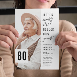 80-års födelsedags fotofest inbjudan