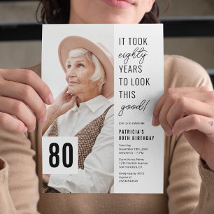 80-års födelsedags fotofest inbjudan