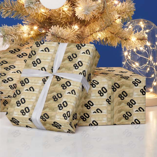 80-års födelsedags kaffestänkt collage liggare pap presentpapper (Helgdagar)