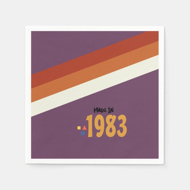 80-års födelsedagsfest, Retro från 1983 Pappersservett (Framsidan)