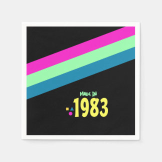 80-års födelsedagsfest, Tillverkad 1983 Retro Pappersservett