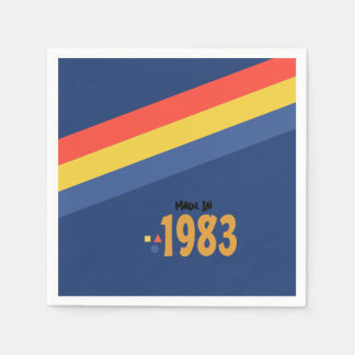 80-års födelsedagsfest, Tillverkad 1983 Retro Pappersservett