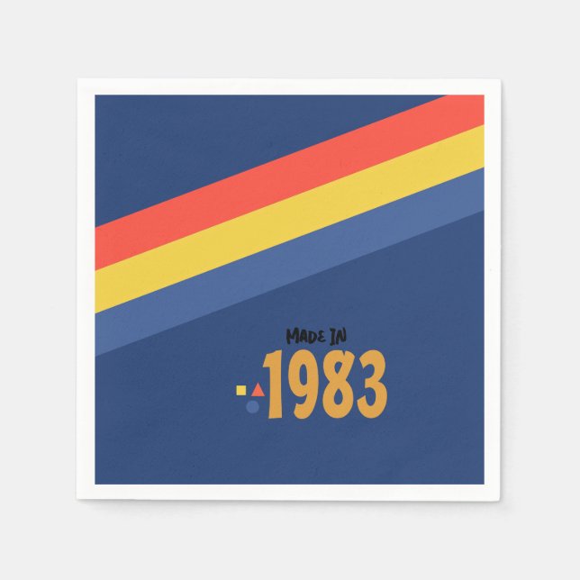 80-års födelsedagsfest, Tillverkad 1983 Retro Pappersservett (Framsidan)