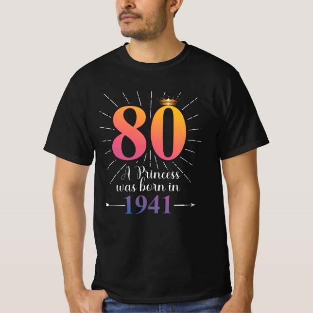 80 års födelsedagsgåva t shirt (Framsida)