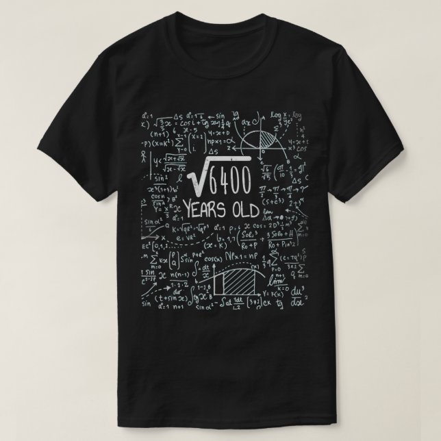 80 års gammal matematik födelsedag 80:e födelsedag t shirt (Design framsida)