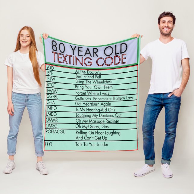 80 års gammal textilindustri vid födelsedag fleecefilt (På plats)