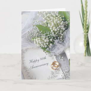 80-års Liljekonvaljbouquet Kort