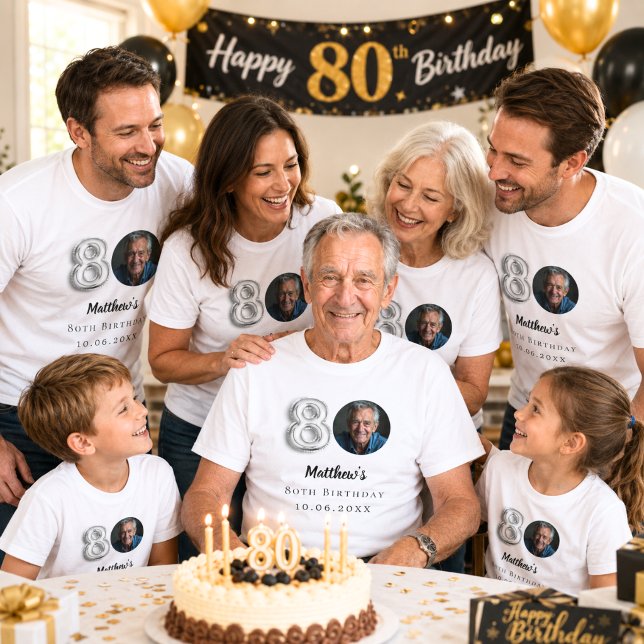 80-års silverfoto t shirt (Skapare uppladdad)