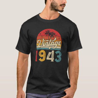 80 ÅRS Vintage 1943 Manar och Kvinnor 80:e födseln T Shirt