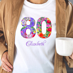 80-årsdag blommigt gäst med hederströja t shirt