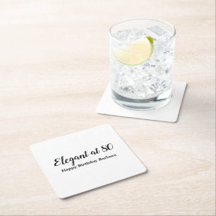 80-årsdag elegant med 80 svartmålare underlägg papper kvadrat