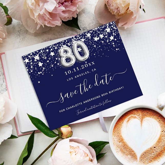 80-årsdag för marinblått silver-spara flygblad (Skapare uppladdad)