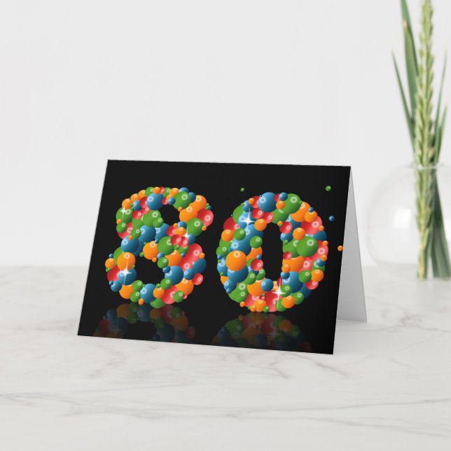 80-årsdag med nummer från bollar kort (Framsida)