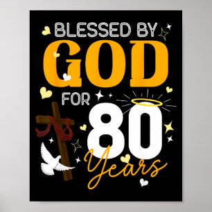 80-årsdag Välsignad av Gud i 80 år 80-årsdag Poster