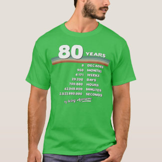 80-årsdag Vintage 80 år gammal Retro T Shirt