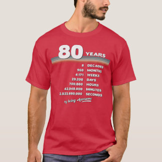 80-årsdag Vintage 80 år gammal Retro T Shirt