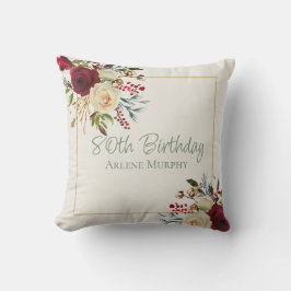 80-årsdagen för vinter-Röd ros Kudde