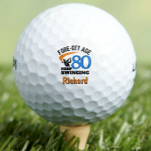 80-årsdagen golf bollar 80 år rolig gåva blå