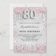 80-årsdagen silver rosa glitter stoft från metall