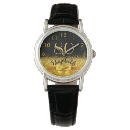 80-årsdagen svart guld namn klassisk elegansbutik armbandsur