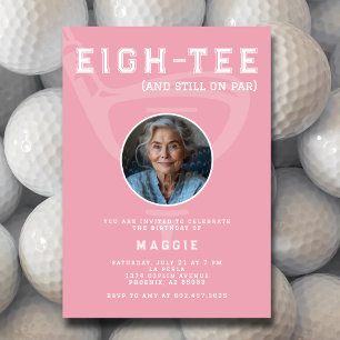 80-årsfest för damer Golf Foto Rosa Inbjudningar