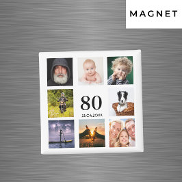 80-årsfest fotokollage man magnet