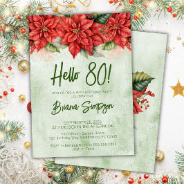 80-årsfest Poinsettia Blommor Jul Inbjudningar