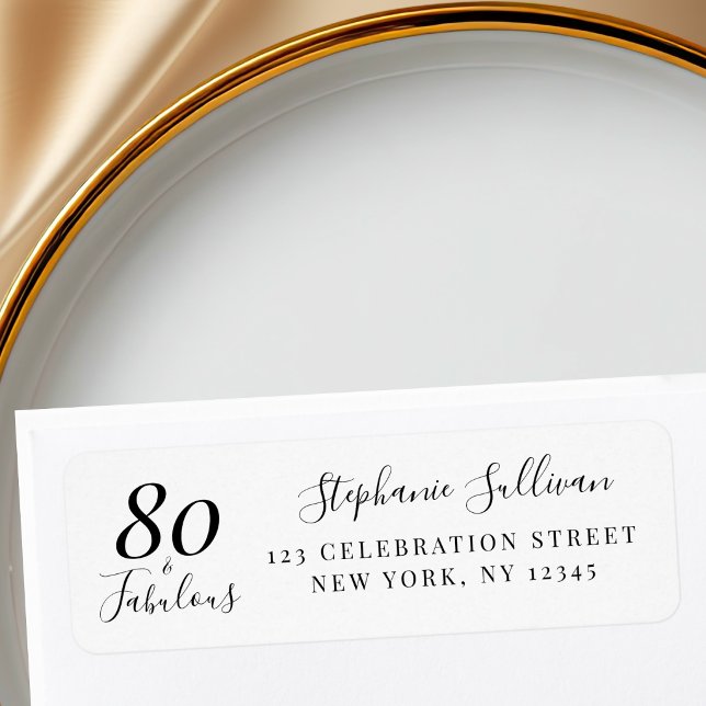 80-årsfest Returadress  Etikett (Skapare uppladdad)