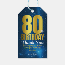 80-årsfest Tacksamhet Presentetikett