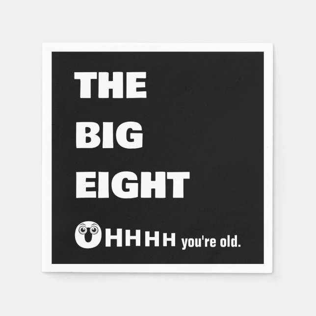 80-årsfirande Åldras Humor  Pappersservett (Framsidan)