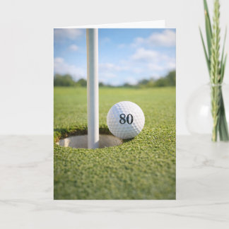 80-årsfirande golfputt på kanten kort