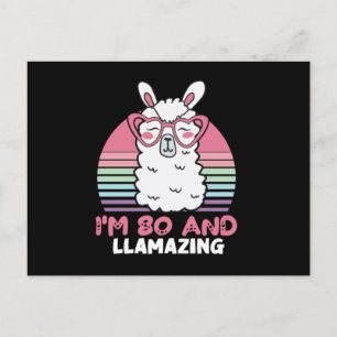 80-årsfirande Llamazing Lama 80-årspresent Vykort