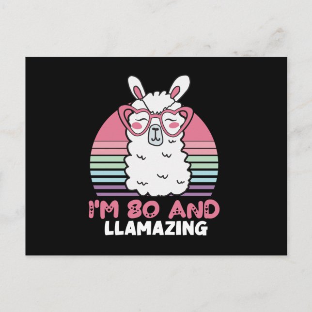 80-årsfirande Llamazing Lama 80-årspresent Vykort (Framsida)