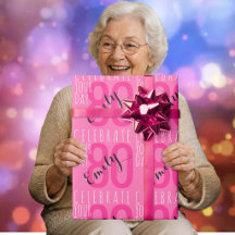 80-årsfirande Modern rosa typografi