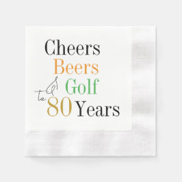 80-årsfirande Skål Öl Golfparty Minimal Pappersservett