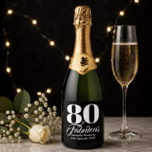 80-årsfirande svart-vit dekor