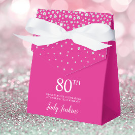 80-årsfirande varmt rosa glittrande tack presentaskar
