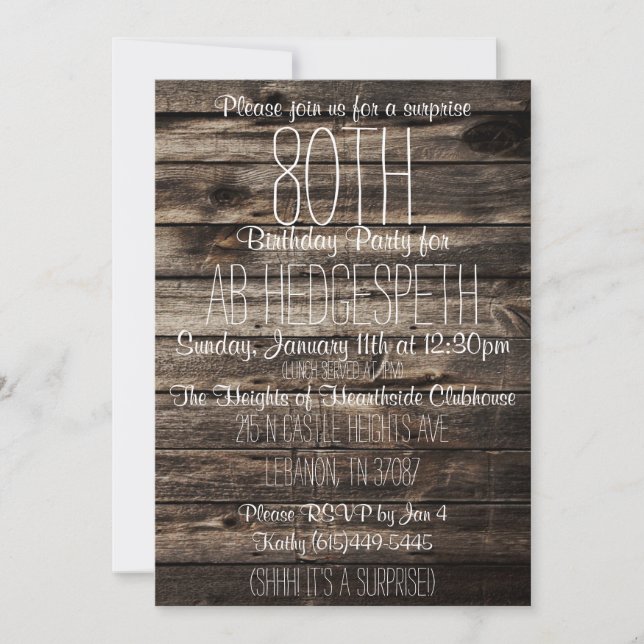 80-årsinbjudan inbjudningar (Framsida)