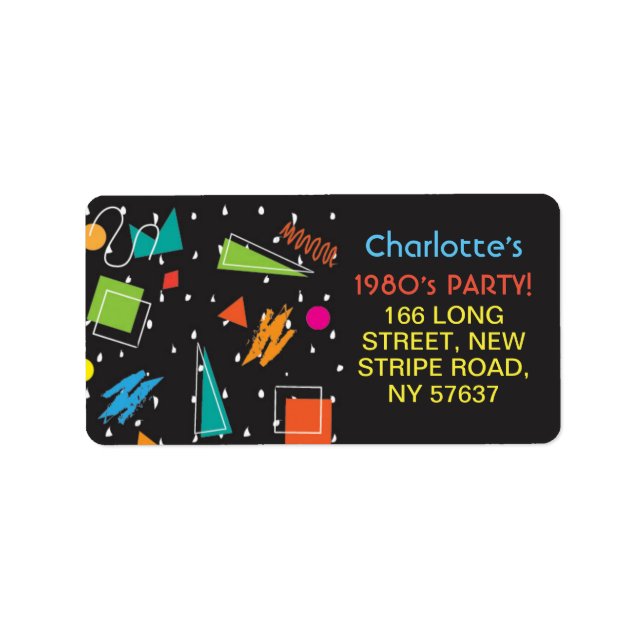 80-årsjubileet i födelsedagsfest 1980-talet, etike adressetikett (Framsidan)