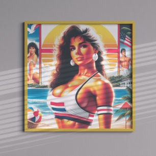80-årsjubiletiska sommarflicka poster