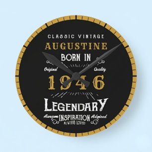 80-årsjubileum Legend Född 1946 Rund Klocka