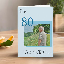 80-årsjubileum Roligt, Motiverande Foto Kort