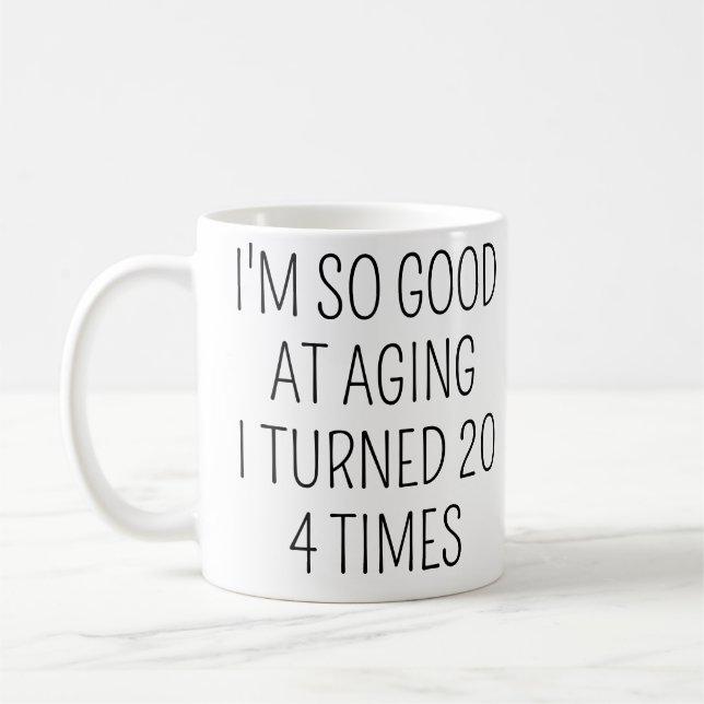 80-årspresent födelsedagsfirande 80 år gammal kaffemugg (Vänster)