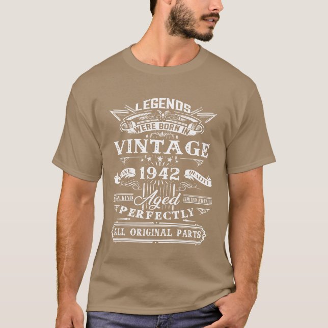 80-årspresent För Legender Födda 1942 80 År Gammal T Shirt (Framsida)
