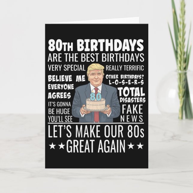 80-årspresentdesign - Roligt Trump-citat födelseda Kort (Framsida)