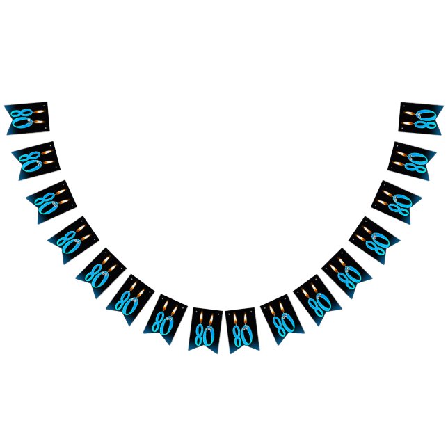 80-årsstearinljus med ögonbollar vimplar (Alla)