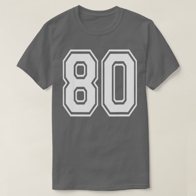 80 Birthday Varsity Sports Team Jersey T Shirt (Design framsida)