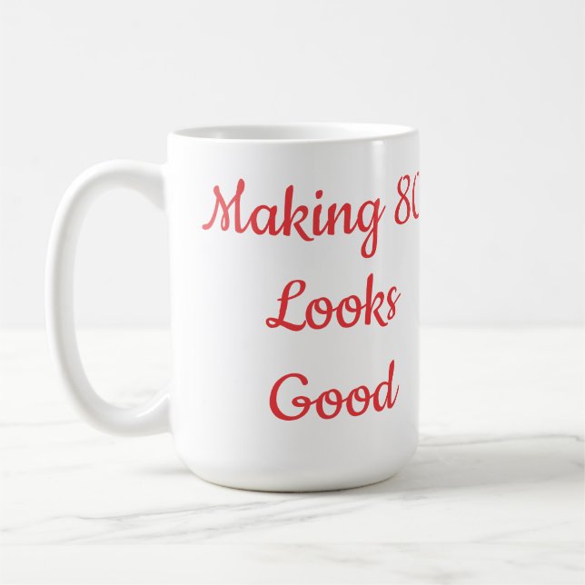 80 Citat Humor Röd Tulpan Foto Kaffemugg (Vänster)