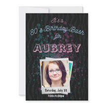 80-dagars Bash-inbjudan - 1980-talets tema 5x7