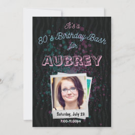 80-dagars Bash-inbjudan - 1980-talets tema 5x7 Inbjudningar